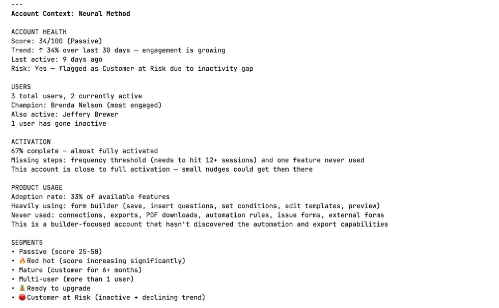 Conector de datos de Intercom mostrando la integración de AI Context