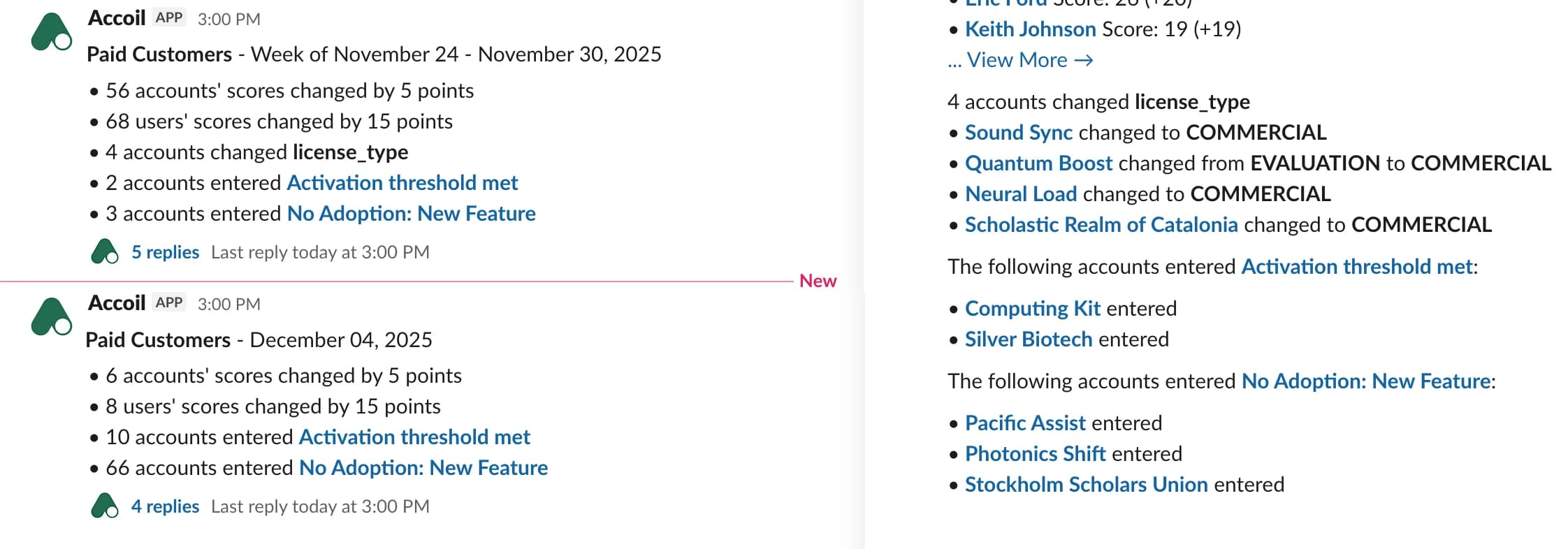 Signals delivered to Slack